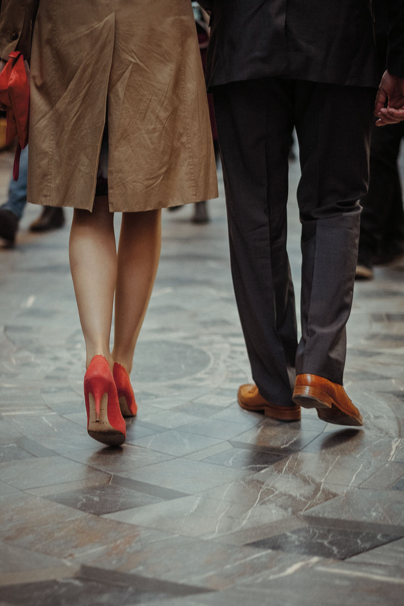 Red Shoes, Grey Suit (A3 42x29cm)