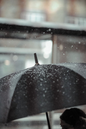 Snowfall Mayfair, Black Umbrella (A3 42x29cm)